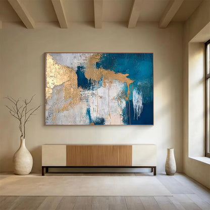 Horizontal Brown and Beige Geometric Abstract Art WB238