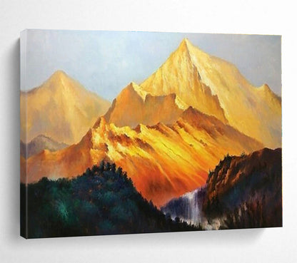 Extra Large Size Golden Mountain Landscape Painting WB104