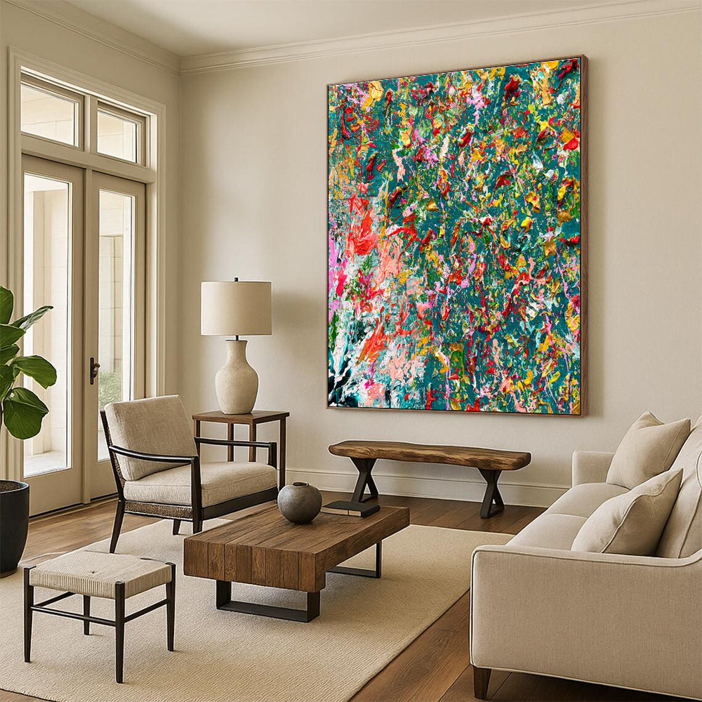 Cool Abstract Paintings Multicolor Dynamic Floral Abstract Art HS723