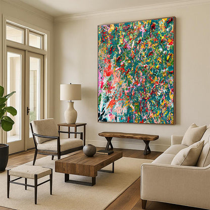 Cool Abstract Paintings Multicolor Dynamic Floral Abstract Art HS723