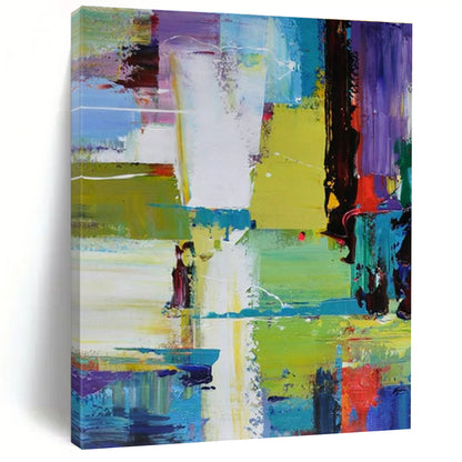 Hand Painted Art Multicolor Geometric Abstract Art HS611