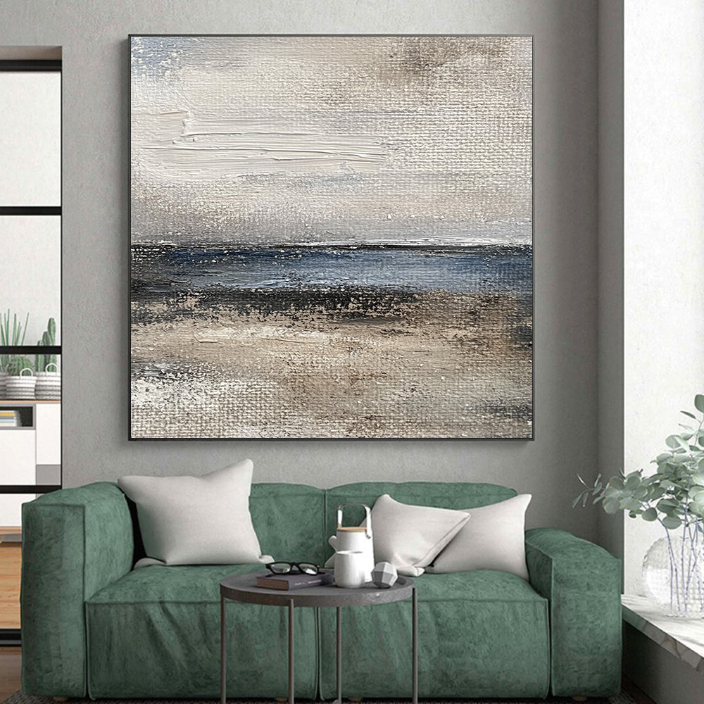 Hand-Painted Neutral Tones Seaside Abstract Art HS171