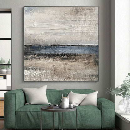 Hand-Painted Neutral Tones Seaside Abstract Art HS171
