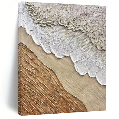 Beige and Brown Textured Abstract Painting HS569