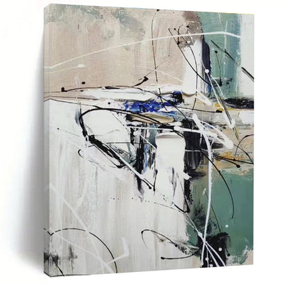 Gaint Canvas Art Multicolor Gestural Abstract, Oversized Abstract Wall Art HS343