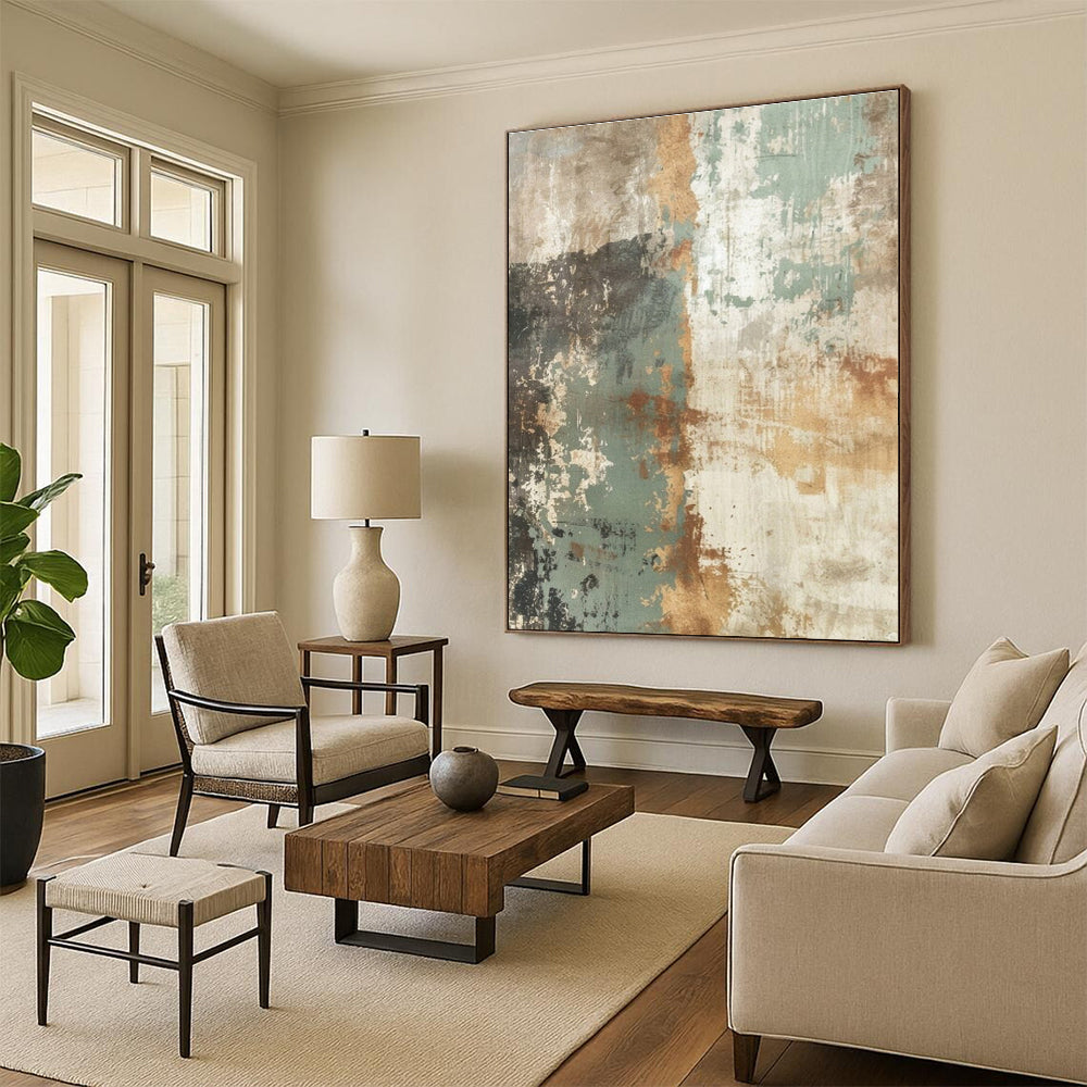 Hand Painted Art Earthy Tones Textured Abstract Art HS741