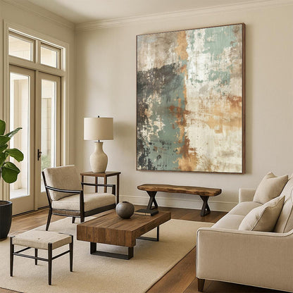 Hand Painted Art Earthy Tones Textured Abstract Art HS741