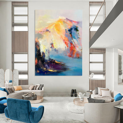 Multicolor Abstract Landscape Art For Living Room and Art Studio WS421