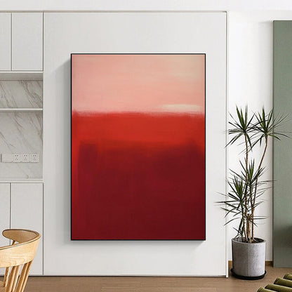 Red and Pink Gradient Abstract Minimalist Painting For Sale Online WS485