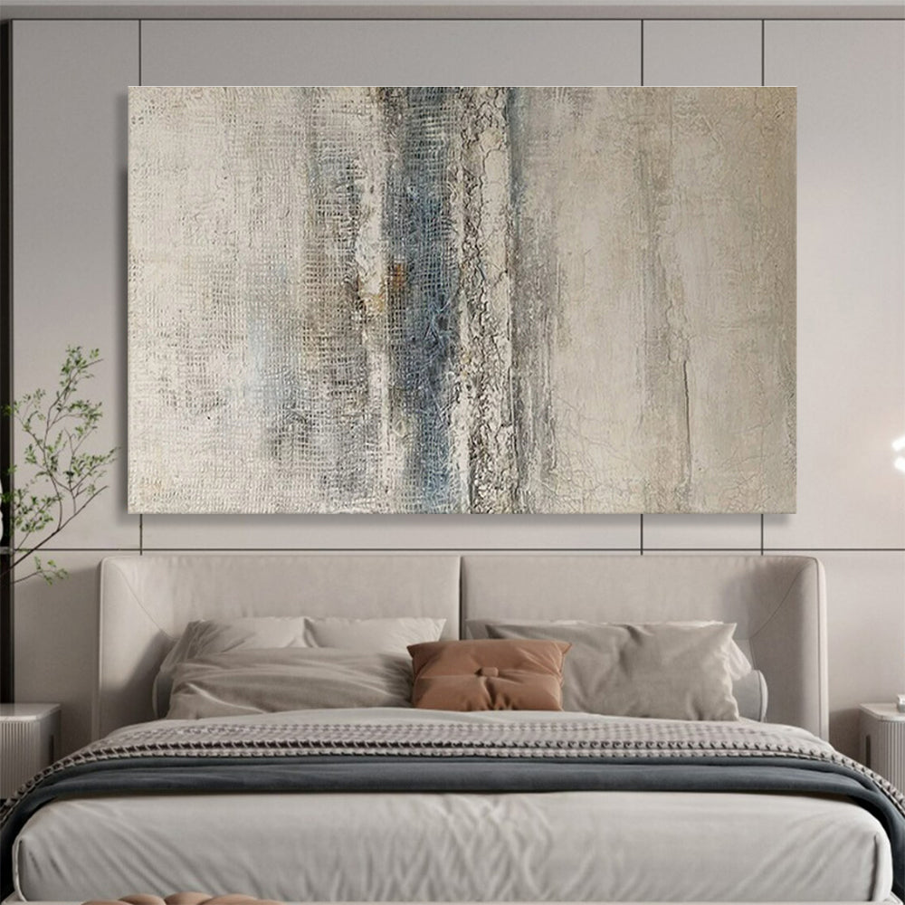 Beige, Gray, Blue Textured Abstract Art For Sale WB373