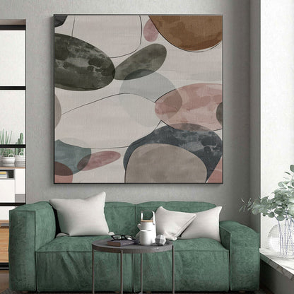 Unique Abstract Art Multicolor Organic Abstract, Large Contemporary Wall Art HS369