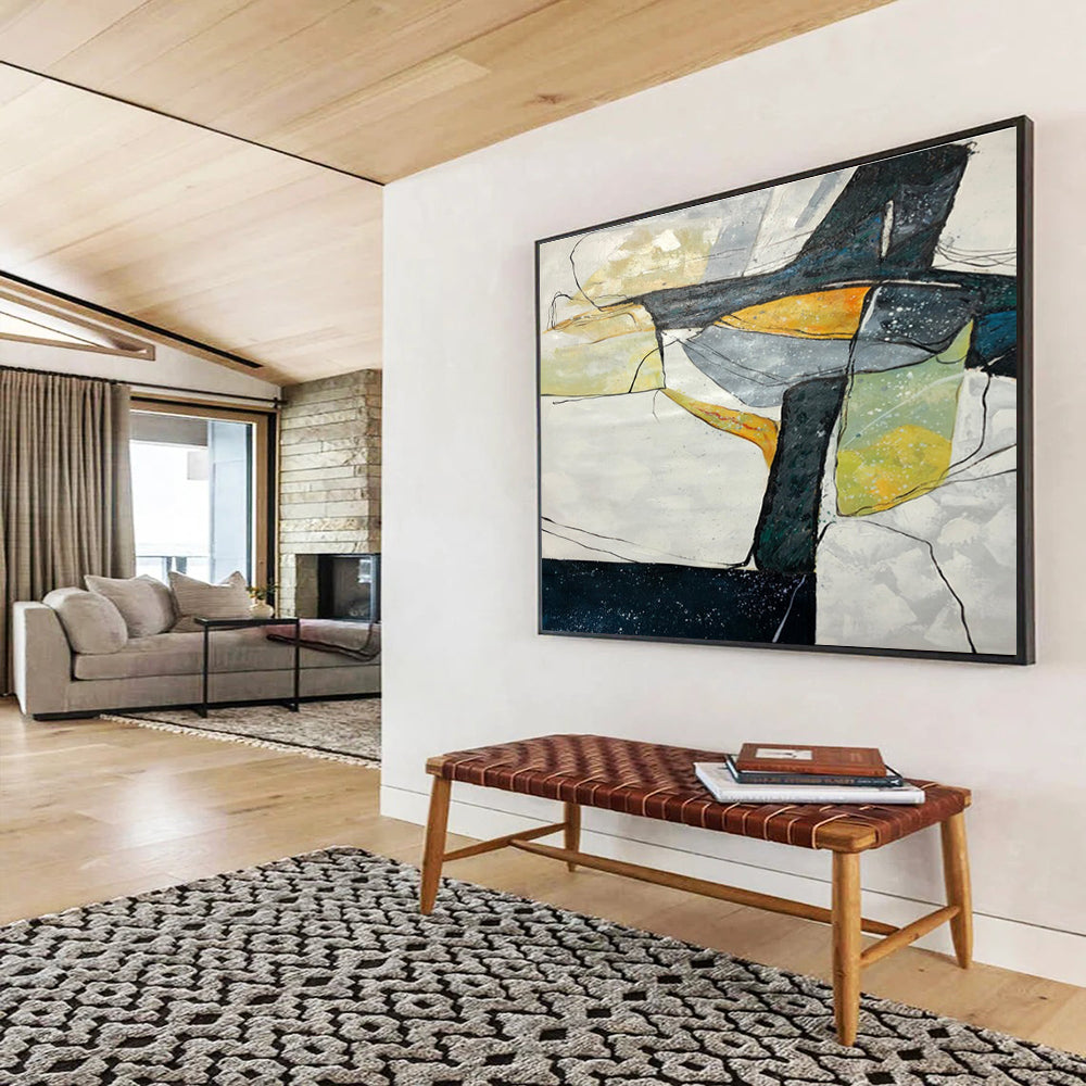 Oversized Canvas Art Multicolor Abstract Geometric Painting WB192