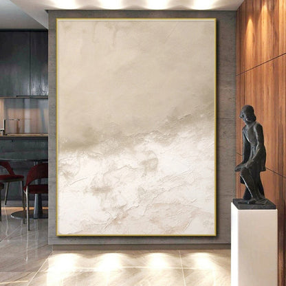 Handmade Art Beige Textured Abstract, Minimalist Canvas Art HS229