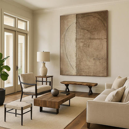 Monochromatic Minimalist Line Abstract Drawing HS563