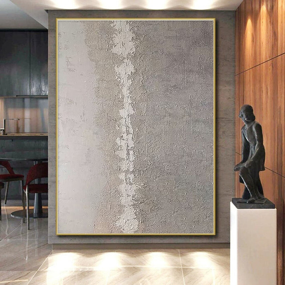 Hand Painted Art Gray Textured Abstract, Acrylic Modern Art Paintings HS310
