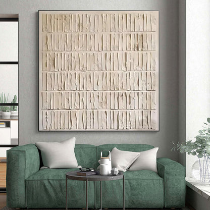 Handmade Art Beige Textured Abstract Painting On Canvas HS819
