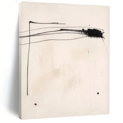 Minimalist Canvas Art Black and White Linear Abstract Art HS663