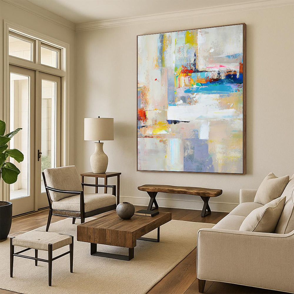 Hand Painted Art Multicolor Textured Abstract, Acrylic Modern Art Paintings HS274