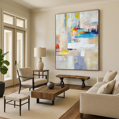 Hand Painted Art Multicolor Textured Abstract, Acrylic Modern Art Paintings HS274