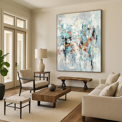 Modern Art Acrylic Multicolor Abstract Composition HS607