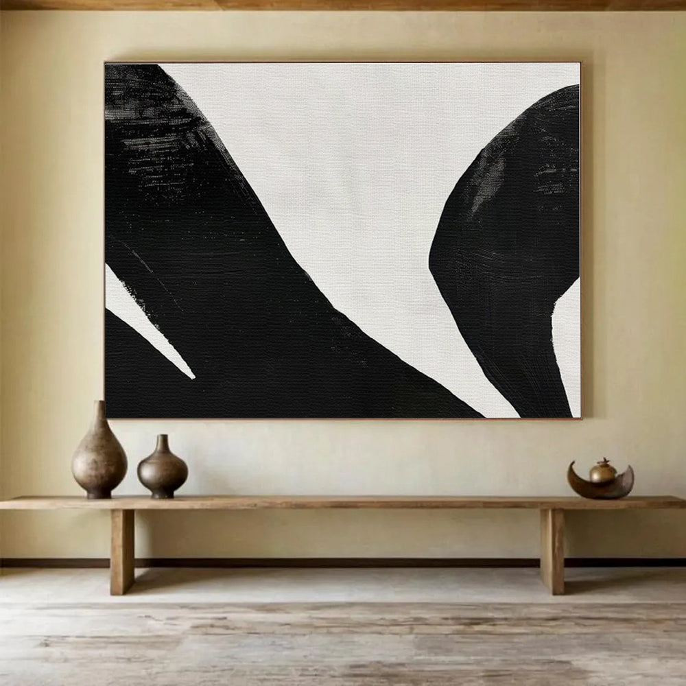 Black, White Abstract Painting – Bold Acrylic Art WB048