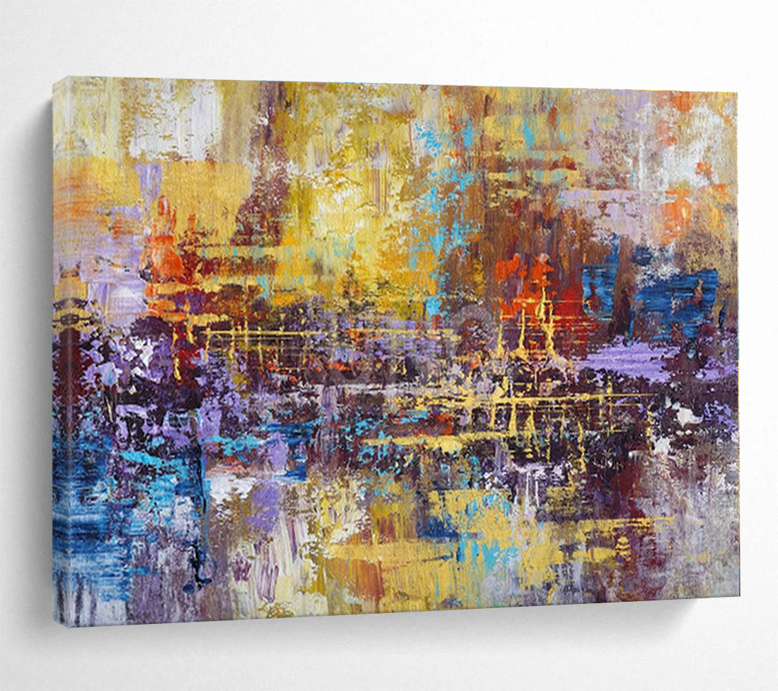 Big Size Multicolor Urban Abstract Reflection Painting WB052