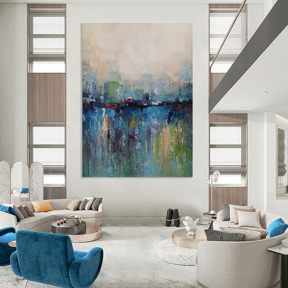 Multicolor Abstract Cityscape Painting For Sale Online WS493