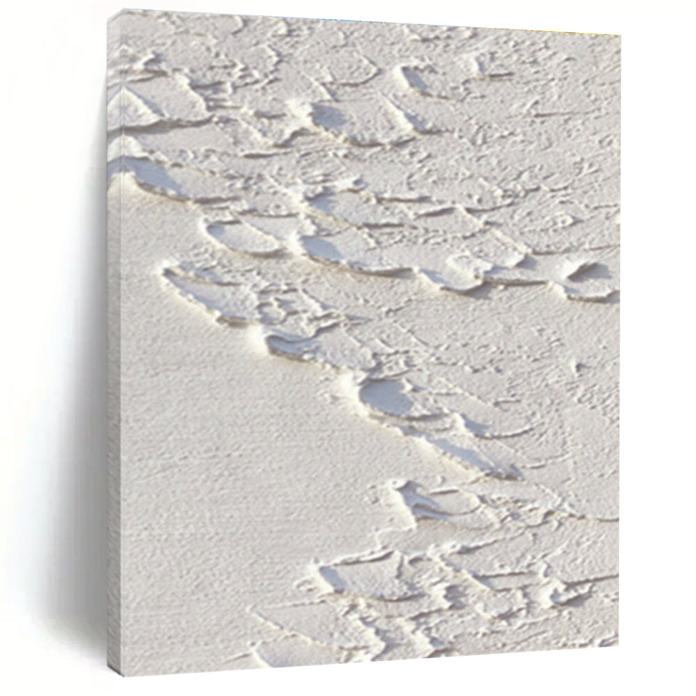 Minimalist Canvas Art with White, Textured Abstract Theme HS482