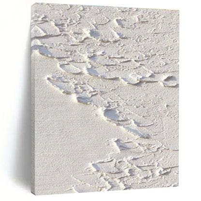 Minimalist Canvas Art with White, Textured Abstract Theme HS482