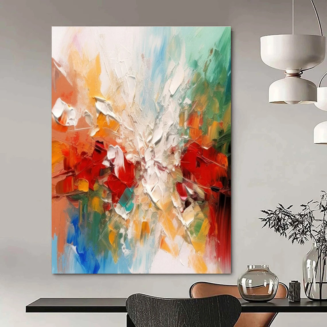Multicolor Abstract Textured Art For Living Room and Art Studio WS445