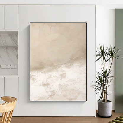 Handmade Art Beige Textured Abstract, Minimalist Canvas Art HS229