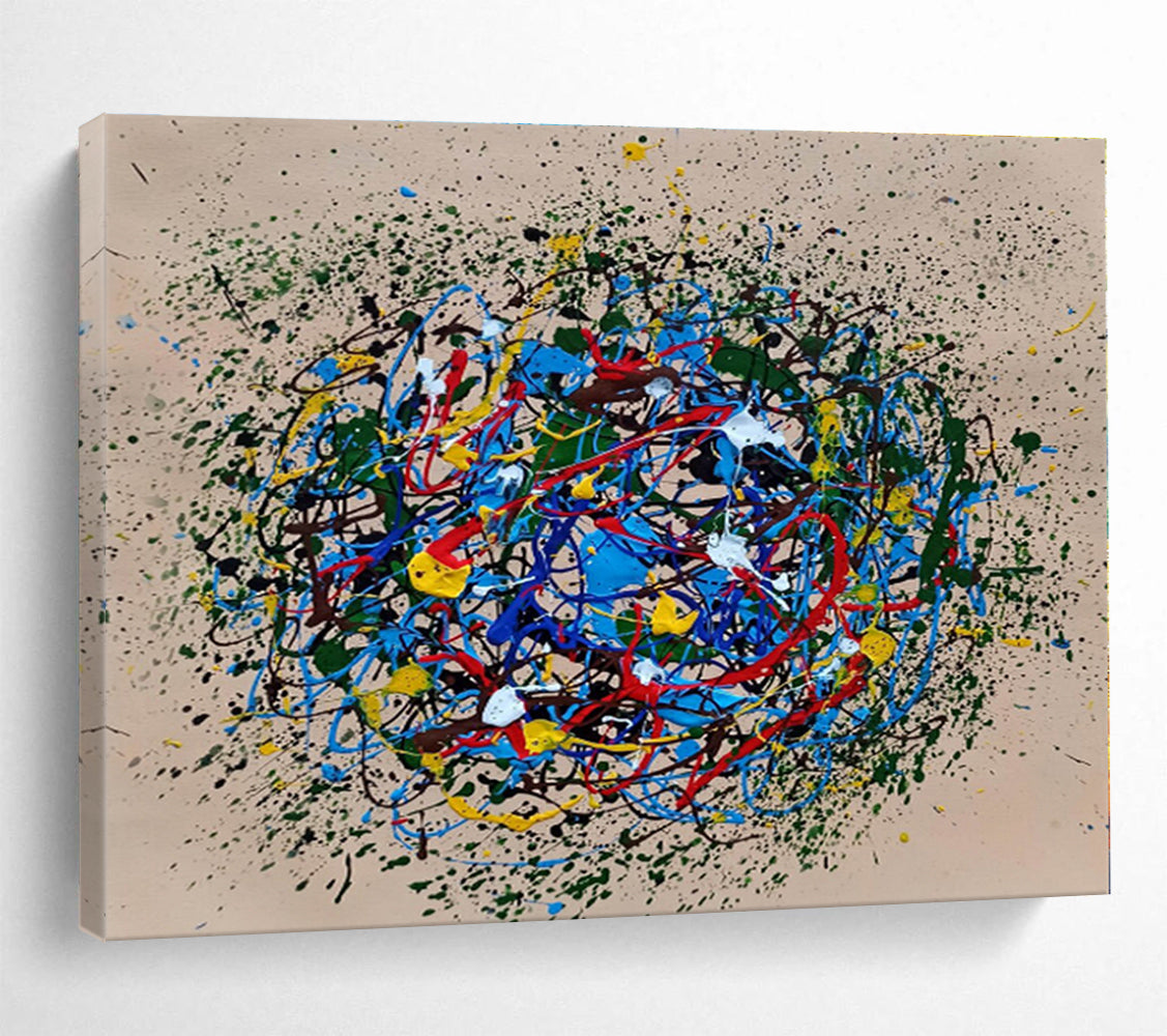 Large Size Multicolor Abstract Splatter Painting WB085