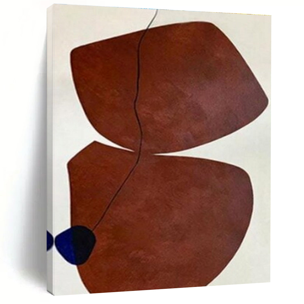 Unique Abstract Art Brown and Blue Organic Abstract Art HS689