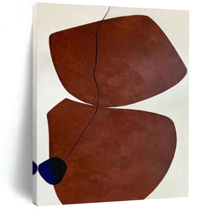 Unique Abstract Art Brown and Blue Organic Abstract Art HS689