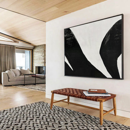 Black, White Abstract Painting – Bold Acrylic Art WB048