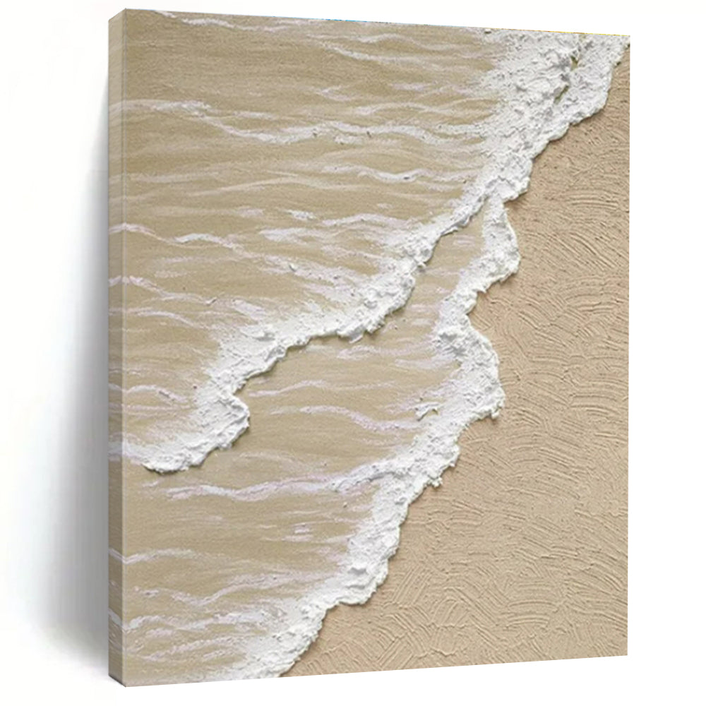 Gray, Green, and White Textured Coastal Abstract Painting For Sale Online WS479