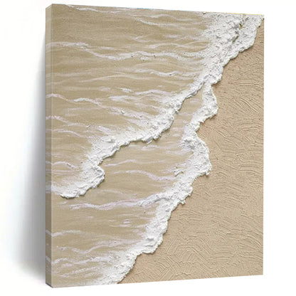 Gray, Green, and White Textured Coastal Abstract Painting For Sale Online WS479