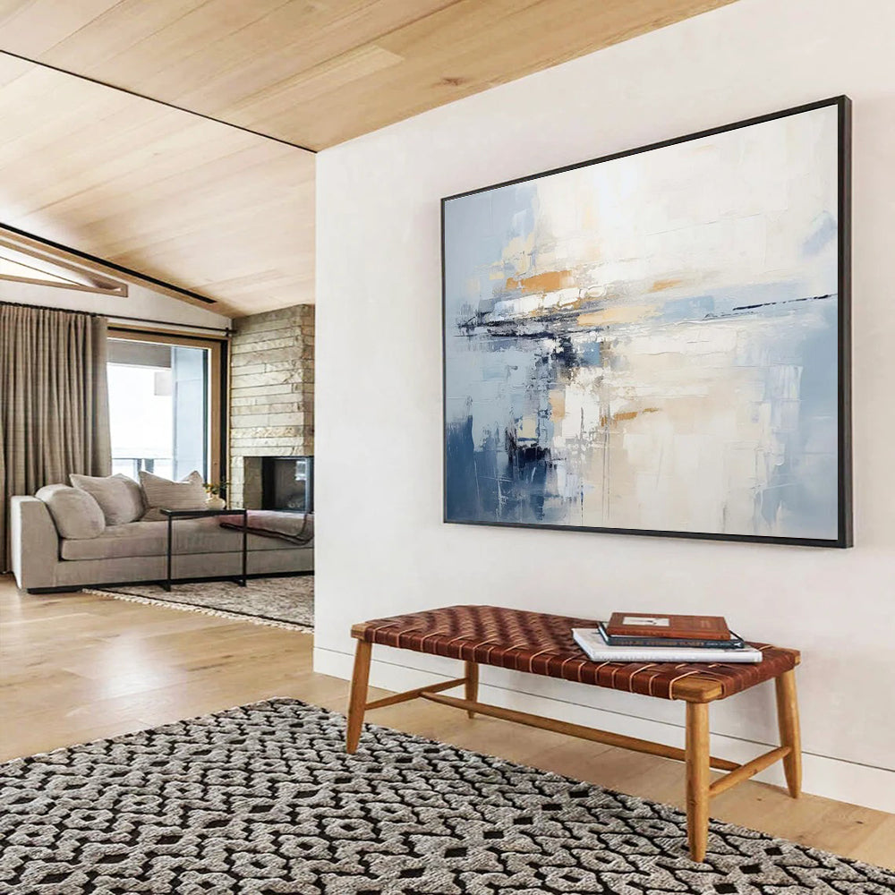 Oversized Canvas Art Multicolor Abstract Seaside Painting WB206