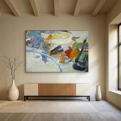 Huge Size Multicolor Abstract Expressionist Painting WB147