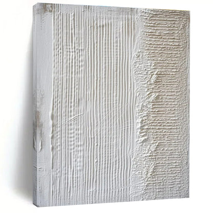Minimalist Canvas Art White Textured Abstract Painting On Canvas HS789