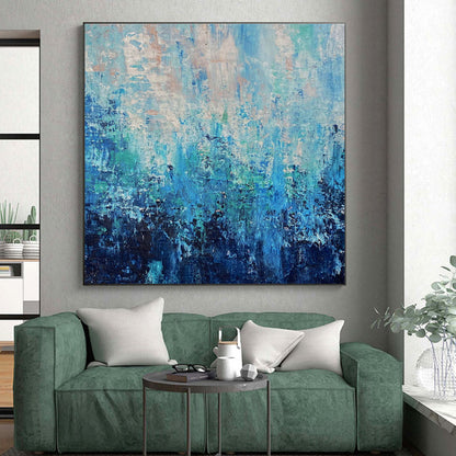 Unique Abstract Art Blue Textured Abstract, Acrylic Modern Art Painting HS289