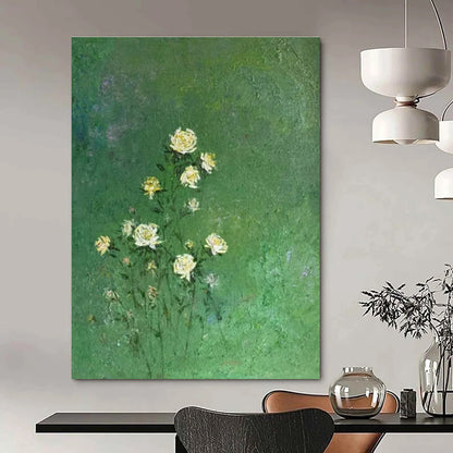 Green and Beige Abstract Landscape Painting For Sale WS504