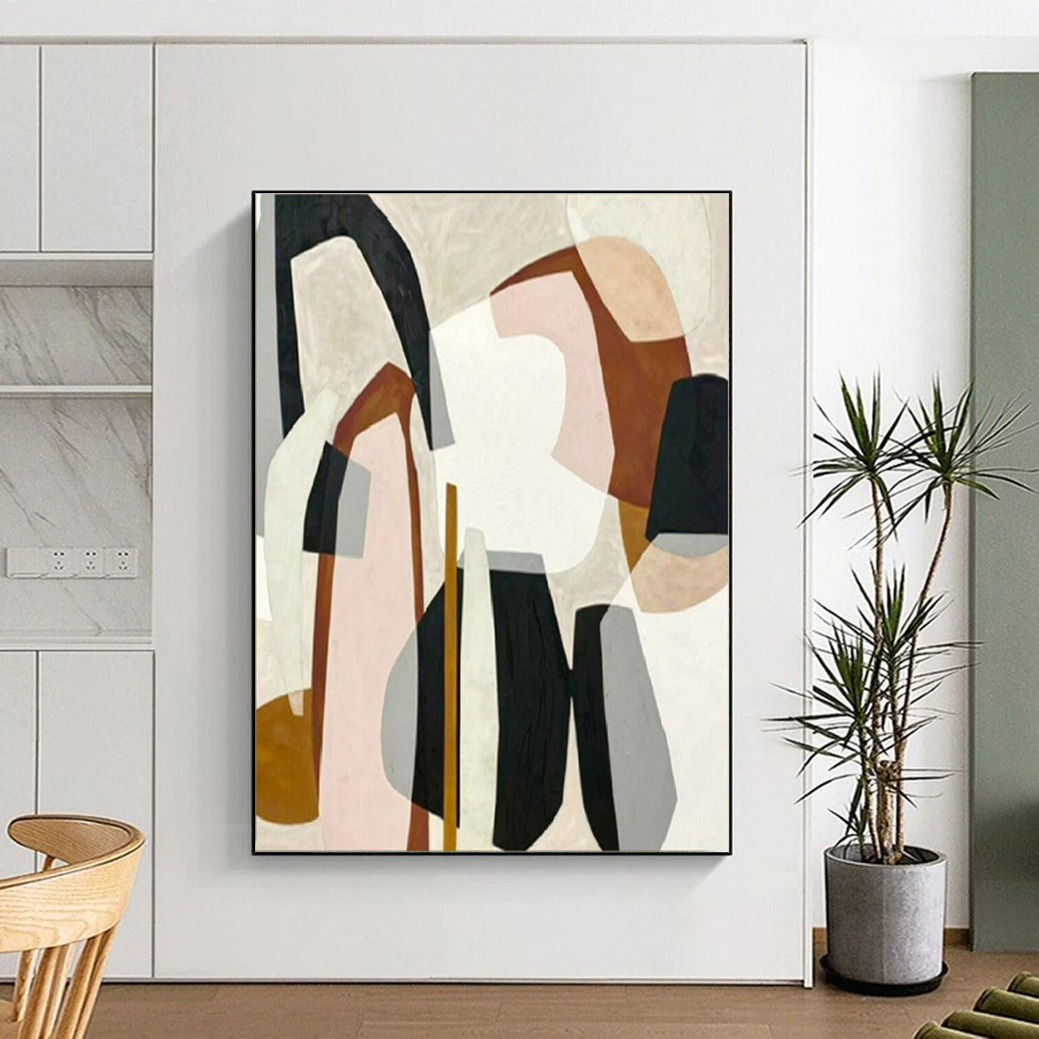 Hand Painted Art Multicolor Geometric Shapes Abstract Art, Acrylic Modern Art Paintings HS551