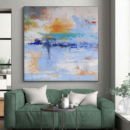 Unique Abstract Art Multicolor Gestural Abstract, Large Contemporary Wall Art HS359