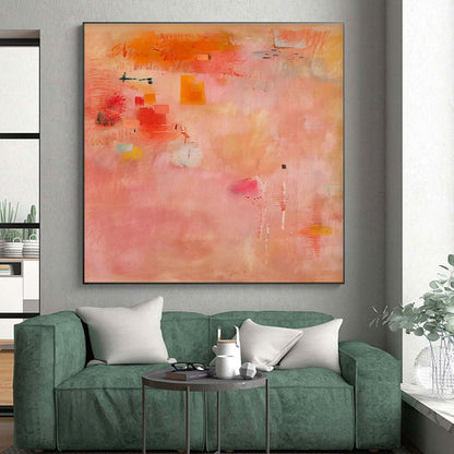 Cool Abstract Paintings Pink, Orange, and Red Dynamic Abstract Art HS765