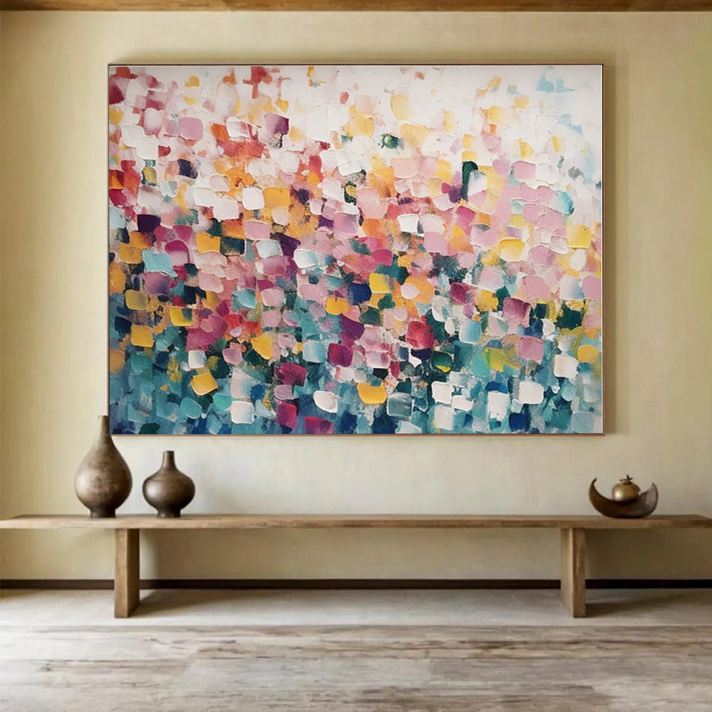 Extra Large Size Multicolor Abstract Pixel Art Painting WB154