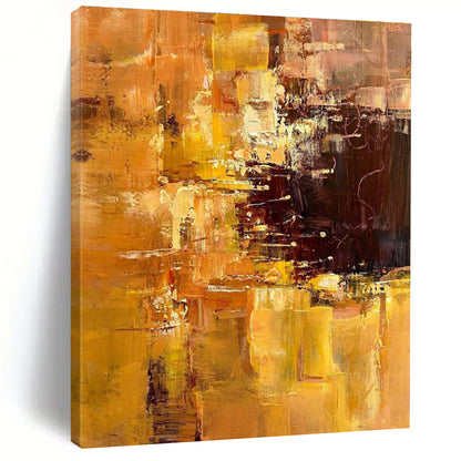 Unique Abstract Art Orange & Brown Textured Abstract, Large Contemporary Wall Art HS350