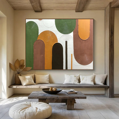 Extra Large Size Multicolor Geometric Textured Painting WB118