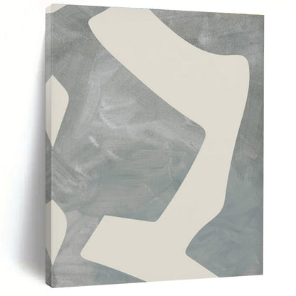 Unique Abstract Art Gray & Beige Geometric Abstract, Large Contemporary Wall Art HS447