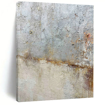 Hand-Painted Gray and Brown Abstract Textured Painting For Sale HS080